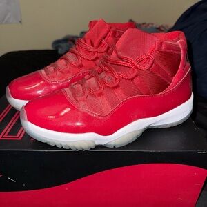 Jordan Red and White Sneakers